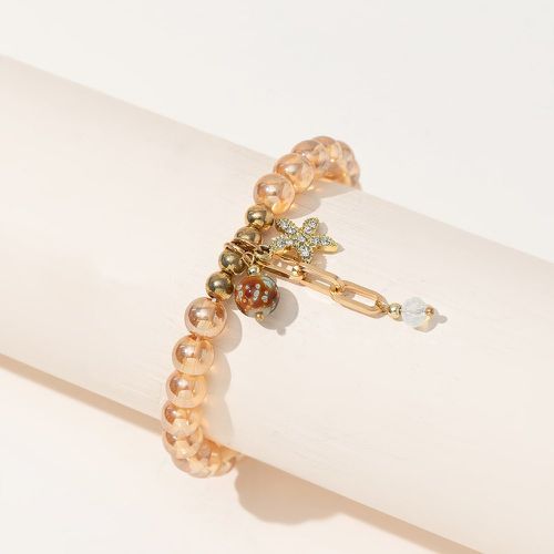 Bracelet perlé à fleur cristal - SHEIN - Modalova