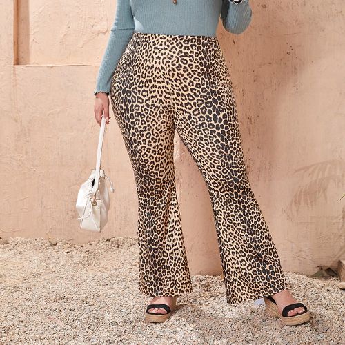 Pantalon évasé taille haute à léopard - SHEIN - Modalova