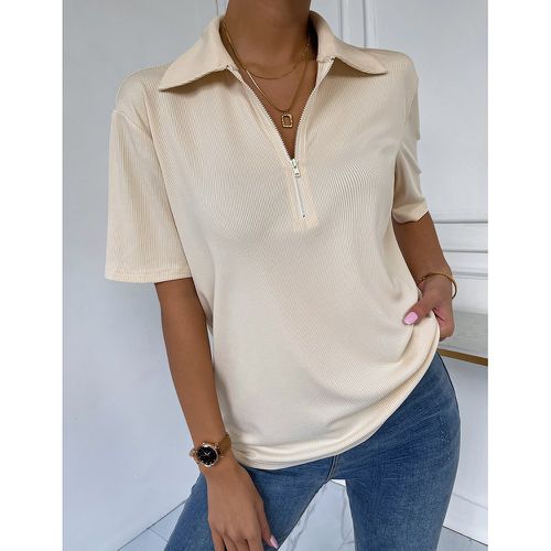 T-shirt zippé côtelé - SHEIN - Modalova