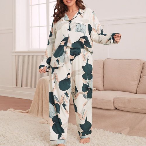 Ensemble de pyjama blouse et pantalon à imprimé floral - SHEIN - Modalova