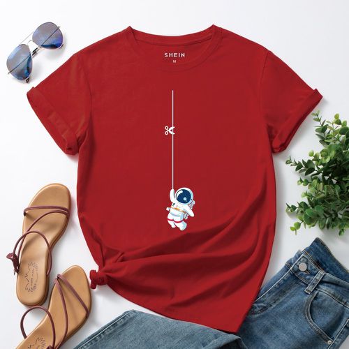 T-shirt à imprimé astronaute - SHEIN - Modalova