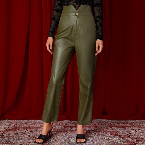 Pantalon taille asymétrique vernis - SHEIN - Modalova