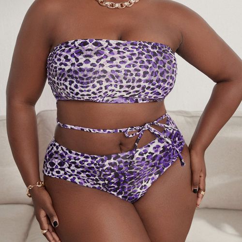 Bikini bandeau taille haute léopard - SHEIN - Modalova