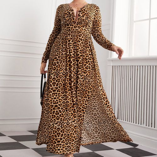 Robe à léopard décolletée fendue - SHEIN - Modalova