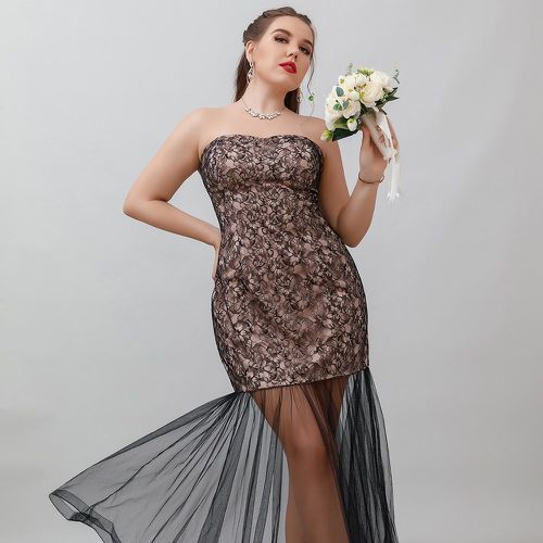 Robe bustier avec tulle sirène en dentelle - SHEIN - Modalova