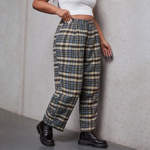 Pantalon à carreaux taille haute - SHEIN - Modalova