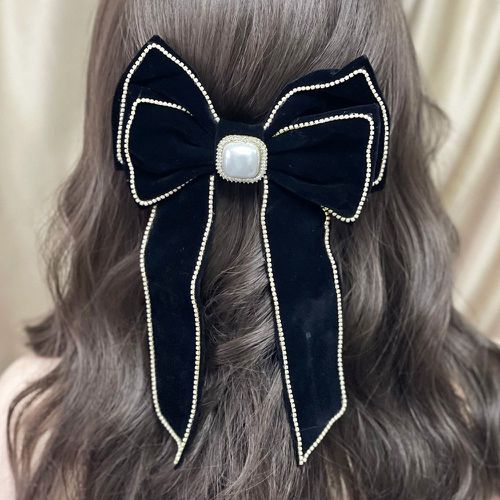 Pince à cheveux française à strass à fausse perle à nœud papillon - SHEIN - Modalova