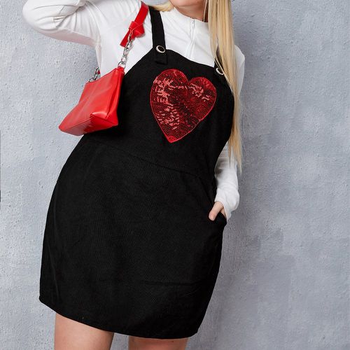 Robe salopette à paillettes avec motif cœur en velours côtelé (sans t-shirt) - SHEIN - Modalova