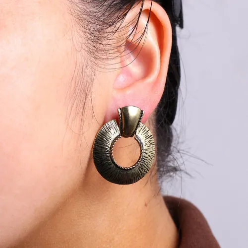 Boucles d'oreilles en métal texturées - SHEIN - Modalova