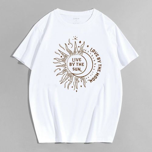 T-shirt à motif slogan et soleil - SHEIN - Modalova