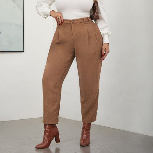 Pantalon tailleur taille haute à plis en velours côtelé - SHEIN - Modalova