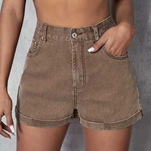 Short en jean taille haute droit - SHEIN - Modalova