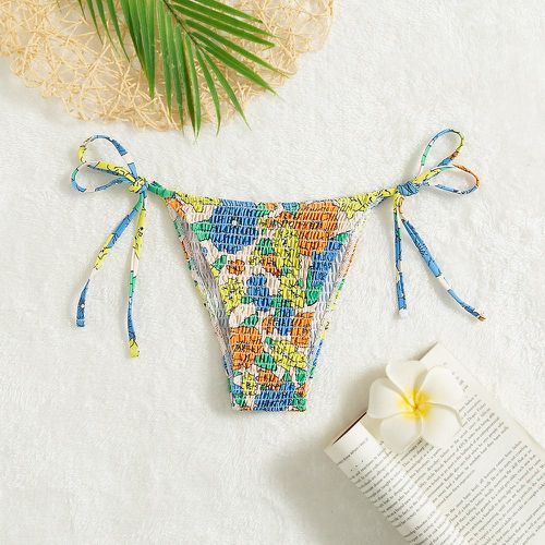 Bas de bikini à imprimé floral froncé - SHEIN - Modalova