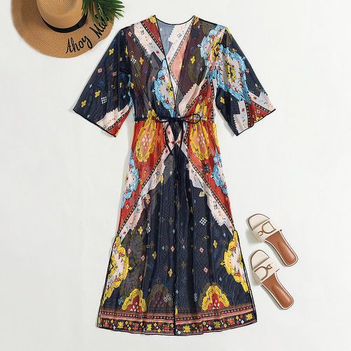 Kimono à imprimé à nœud - SHEIN - Modalova