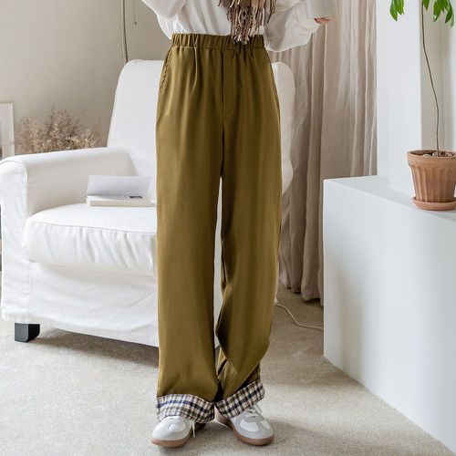 Pantalon taille élastique à carreaux - SHEIN - Modalova