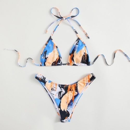 Bikini triangulaire ras-du-cou à imprimé - SHEIN - Modalova