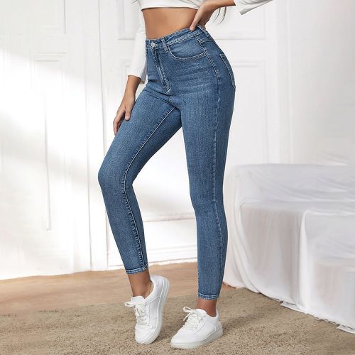 Jean skinny taille haute à applique - SHEIN - Modalova