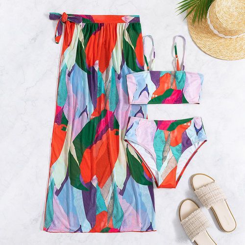 Pièces Bikini avec blocs de couleurs & Paréo - SHEIN - Modalova
