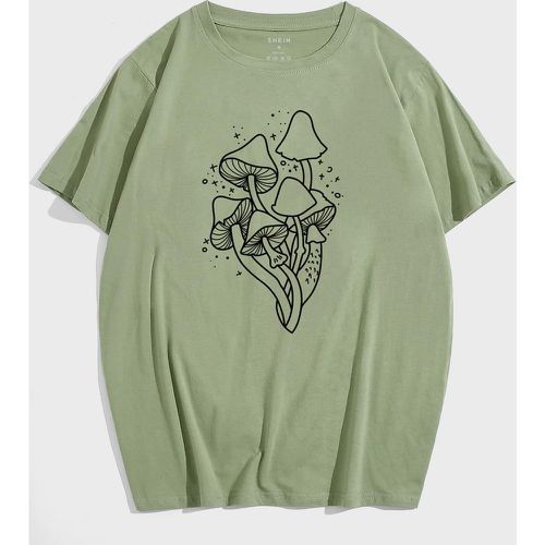 T-shirt à imprimé champignon - SHEIN - Modalova