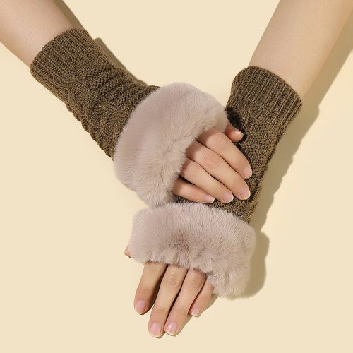 Gants duveteux (sans doigts) en tricot - SHEIN - Modalova