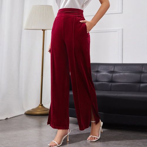 Pantalon ample taille haute couture en velours - SHEIN - Modalova