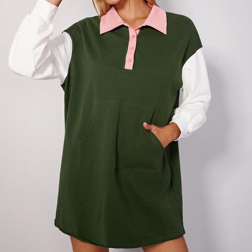 Robe t-shirt à blocs de couleurs col polo - SHEIN - Modalova