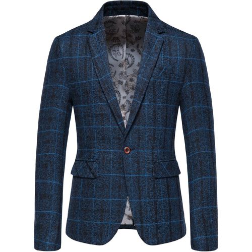 Homme Blazer à carreaux à bouton - SHEIN - Modalova