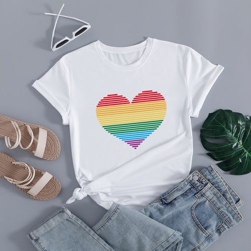 T-shirt LGBT à imprimé cœur - SHEIN - Modalova
