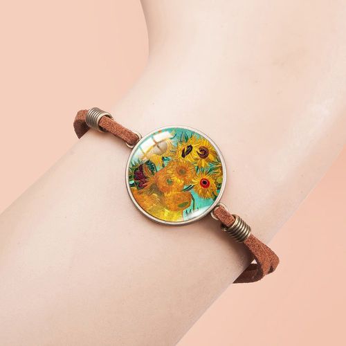 Bracelet à imprimé fleur à détail rond - SHEIN - Modalova