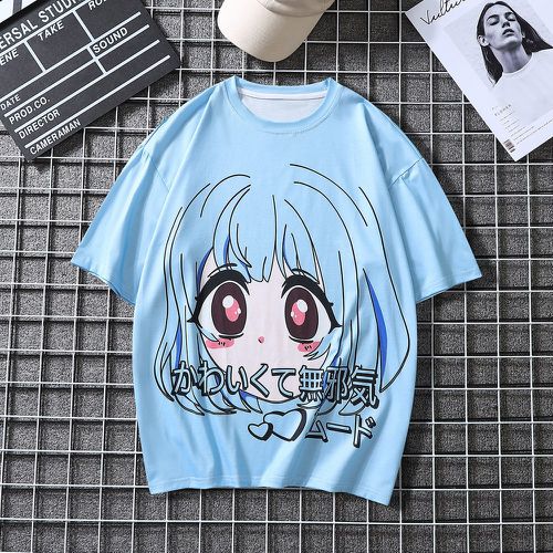 T-shirt à motif japonaise et figure - SHEIN - Modalova
