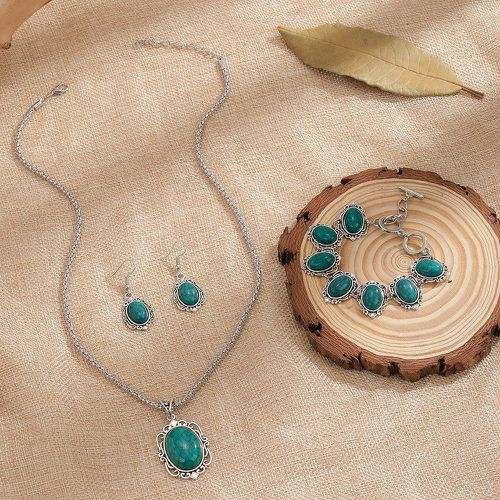 Pièces Set de bijoux à pierre ovale - SHEIN - Modalova