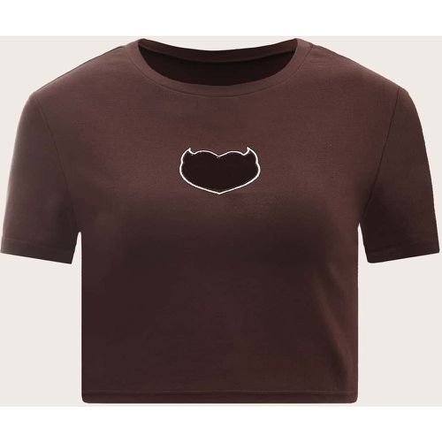 T-shirt cœur découpe carré - SHEIN - Modalova