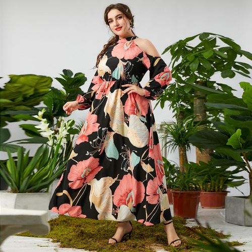 Robe à imprimé floral à épaules dénudées manches bouffantes - SHEIN - Modalova