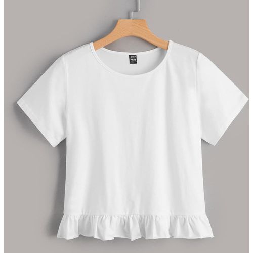 T-shirt unicolore à volants - SHEIN - Modalova