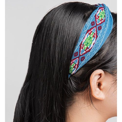 Bandeau pour cheveux à imprimé géométrique torsadé - SHEIN - Modalova