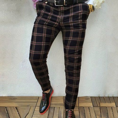 Pantalon tailleur à carreaux (sans ceinture) - SHEIN - Modalova