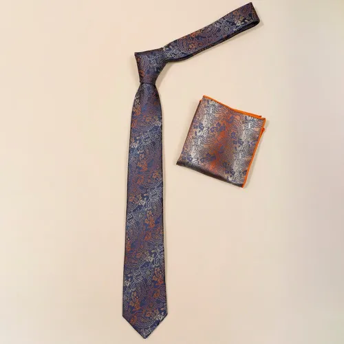 Cravate à imprimé avec pochette de costume - SHEIN - Modalova