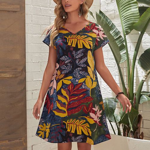 Robe tunique à imprimé tropical - SHEIN - Modalova