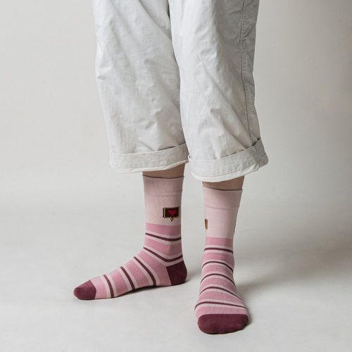Chaussettes avec motif cœur à rayures - SHEIN - Modalova
