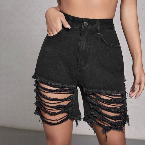 Short en jean taille haute déchiré - SHEIN - Modalova