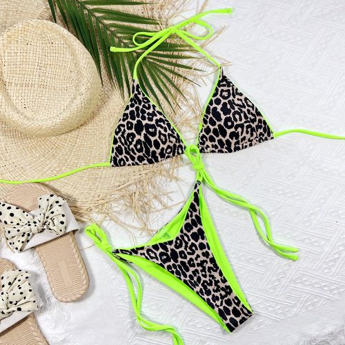 Bikini léopard ras-du-cou - SHEIN - Modalova