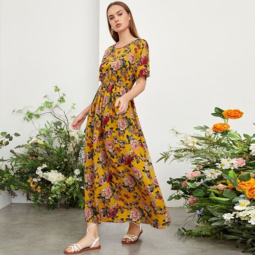 Robe trapèze à imprimé floral - SHEIN - Modalova