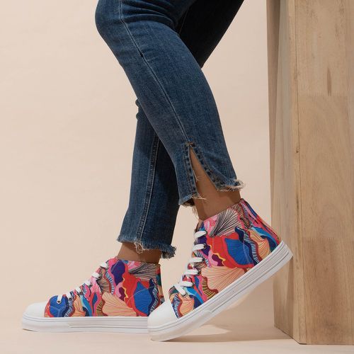 Chaussures en canevas à blocs de couleurs montant à lacets - SHEIN - Modalova