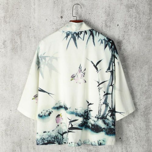 Chemise oiseau & à imprimé bambou ouvert (sans t-shirt) - SHEIN - Modalova