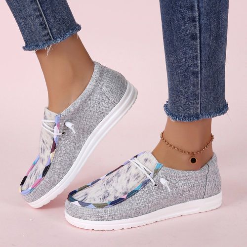 Chaussures en canevas à blocs de couleurs à lacets - SHEIN - Modalova