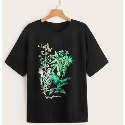 T-shirt à imprimé plante - SHEIN - Modalova