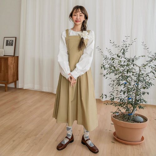 Robe tablier à détail plié (sans blouse) - SHEIN - Modalova