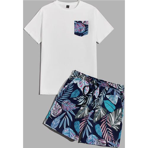 T-shirt à poche & short à imprimé tropical - SHEIN - Modalova