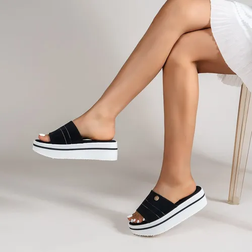Sandales plates à couture plate-forme - SHEIN - Modalova
