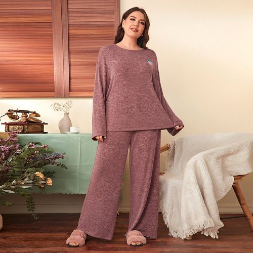 Ensemble de pyjama pantalon ample et t-shirt à imprimé fraise - SHEIN - Modalova